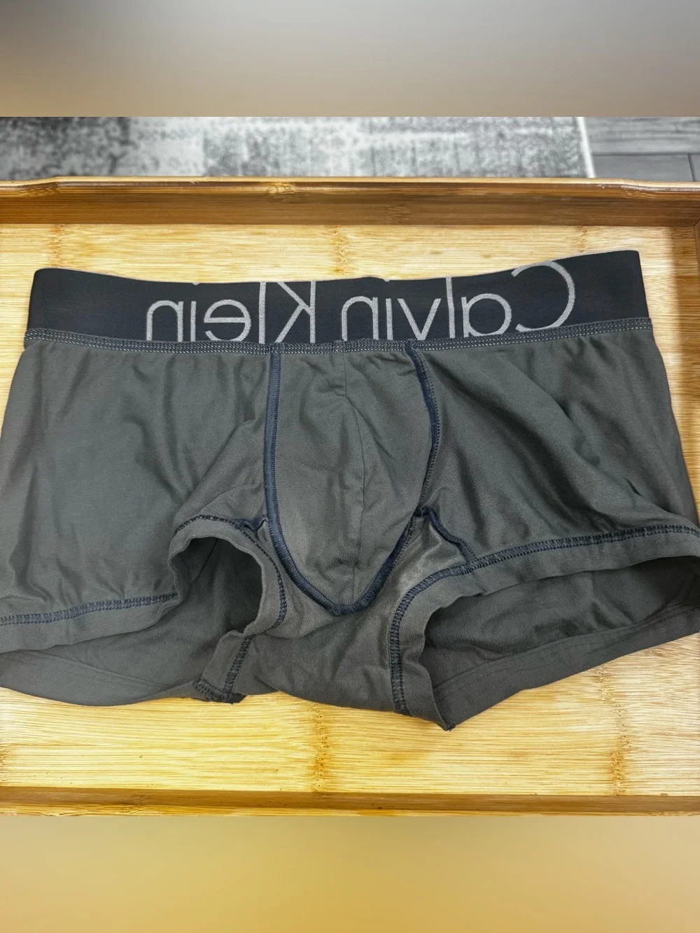 Calvin Klein Black Boxer Briefs with Gray Logo Waistband